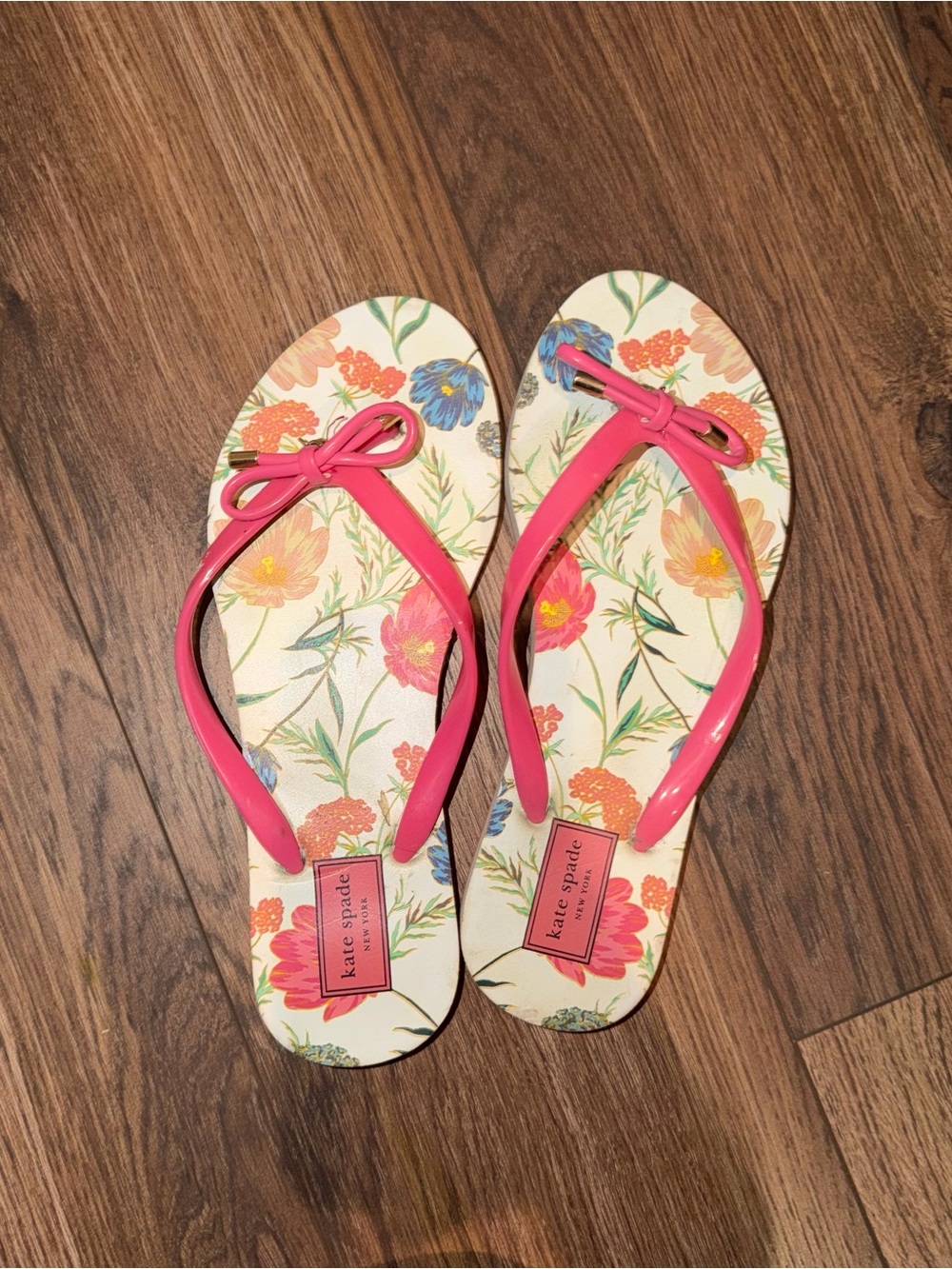 Kate Spade Pink Floral Bow Flip Sandals